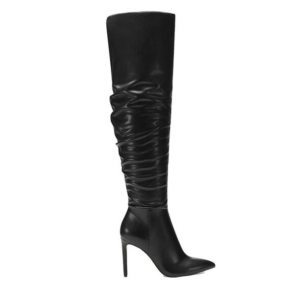 I.N.C. Int Concepts Women Black Vegan Iyonna Over-The-Knee Slouch Boots Size 5.5 - Picture 1 of 5